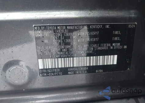 2024 Toyota Rav4 Hybrid Le from USA, damaged, VIN 4T3LWRFV6RU145488